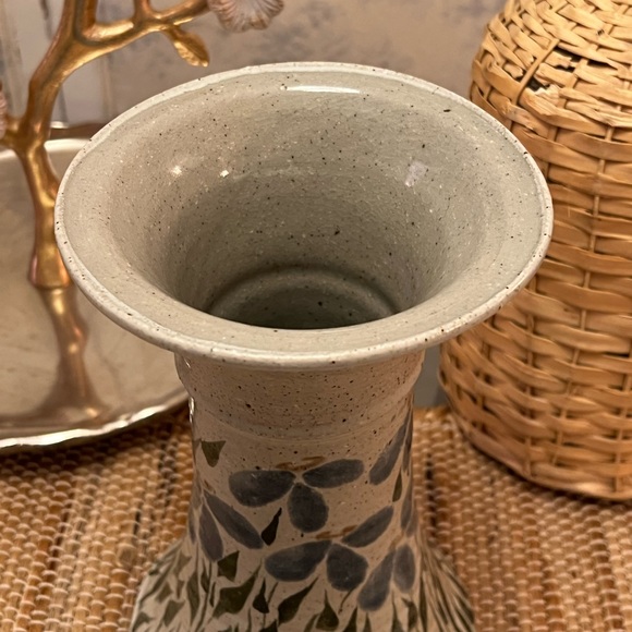 Vintage Stoneware Pottery Vase, 9.25” - Picture 4 of 5